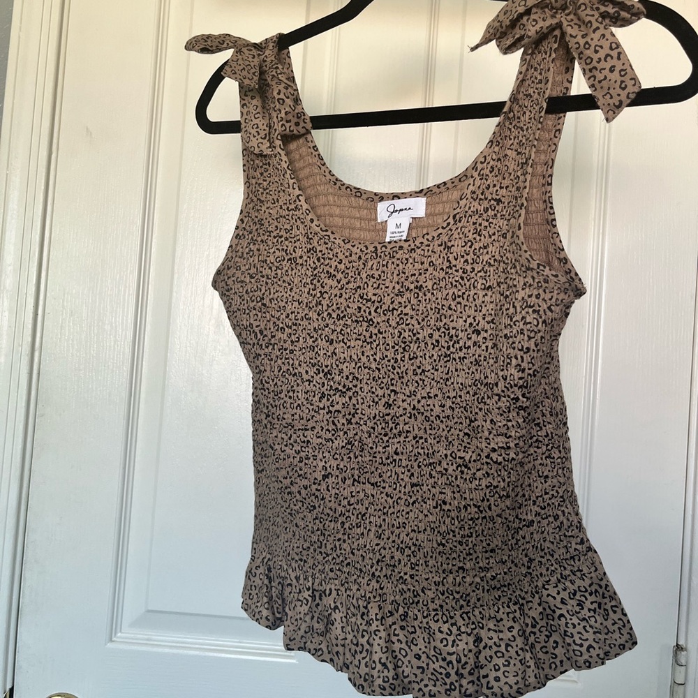 Leopard peplum tank